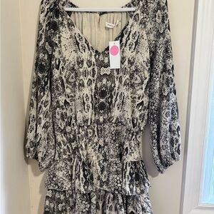 Snakeskin Print Mini Dress